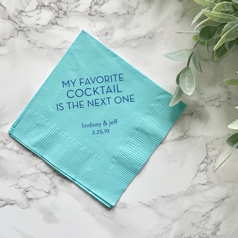 Bridal Shower Engagement Party Personalized Wedding Napkins Custom Bar Napkins Dog Napkins Rehearsal Dinner Custom Wedding Napkins