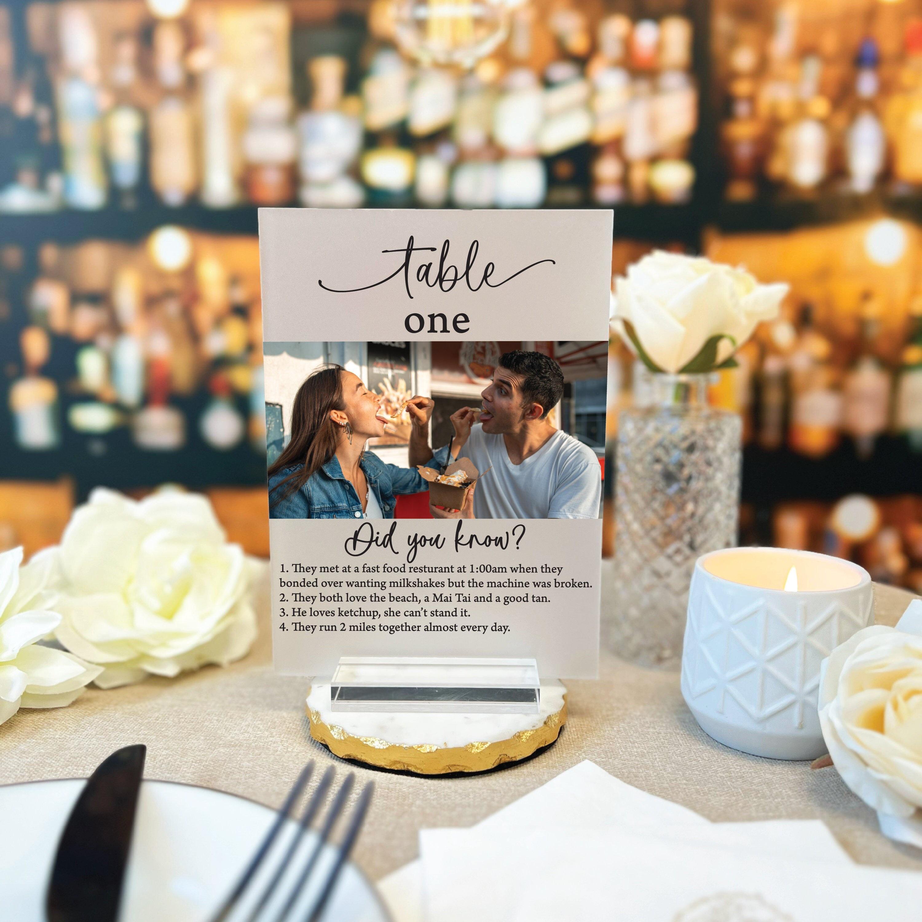 Acrylic Wedding Table Numbers: Custom Photo Signs (personalized) - Etsy