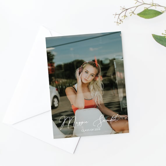 INSTANT DOWNLOAD EDITABLE Class of 2020 Photo Graduation Invitation - 5x7 Graduation Party Invitations - Simple Modern Picture Il_570xn