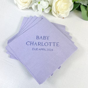 Hello Baby Personalized Baby Shower Napkins - Sip and See Napkins, Baby Shower Napkins, Custom Napkins, Foil Stamped Napkins