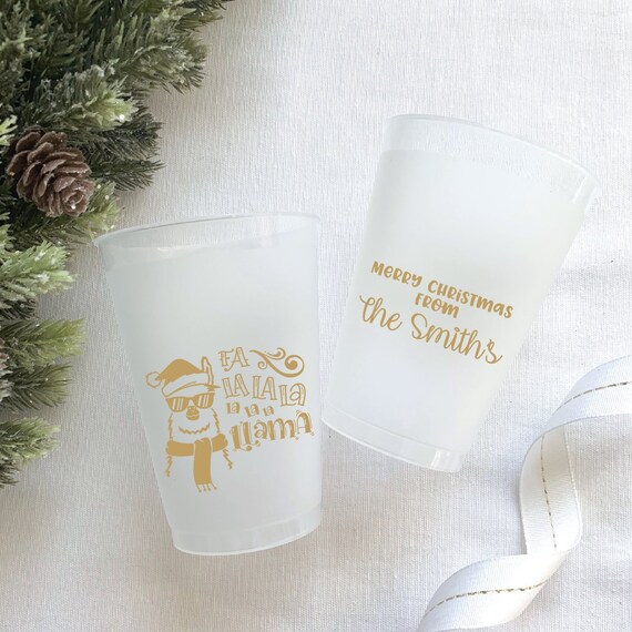 Christmas Llama Party Cups, Shatterproof Holiday Cocktails, Personalized Christmas Cup Il_570xn