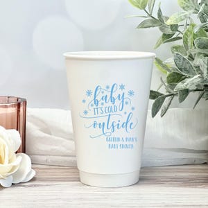 Personalized Baby Shower Cups - Winter Theme, Hot Chocolate Bar