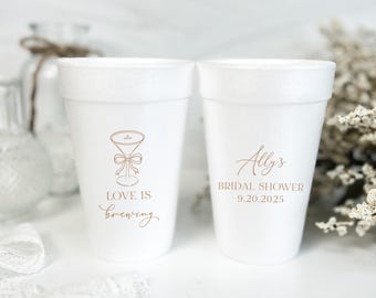 Bridal Shower Foam Cups - Personalized Wedding Party Favors