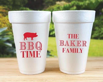 Personalized Summer Foam Cups: Custom Family BBQ Drinkware
