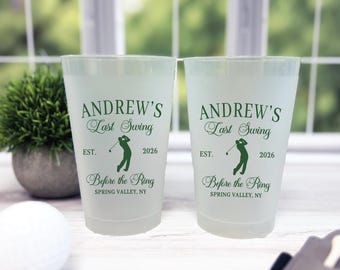 Bachelor Party Drinkware: Golf Theme Frosted Cups (Customizable, Durable)