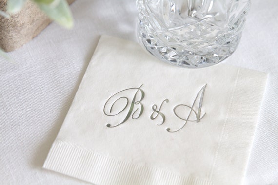 Personalized Wedding Napkins Rehearsal Dinner Custom Wedding Napkins Engagement Party S/'more Love