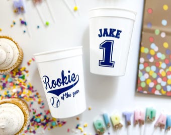 Personalized Stadium Cups: Rookie of the Year Baseball - Birthday Favor
