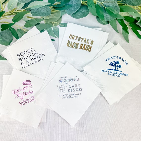 Personalized bachelorette party napkins