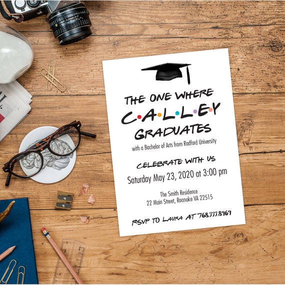 INSTANT DOWNLOAD EDITABLE The One Where Personalized Graduates Invitation - 5x7 Graduation Party Invitations Il_570xn