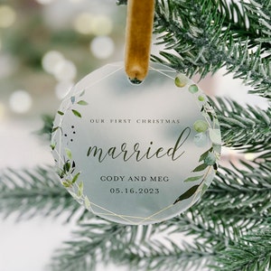 Personalized First Married Christmas Ornament, Personalized Mr & Mrs ...