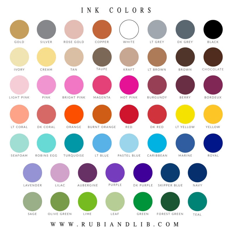 a poster with different colors of ink