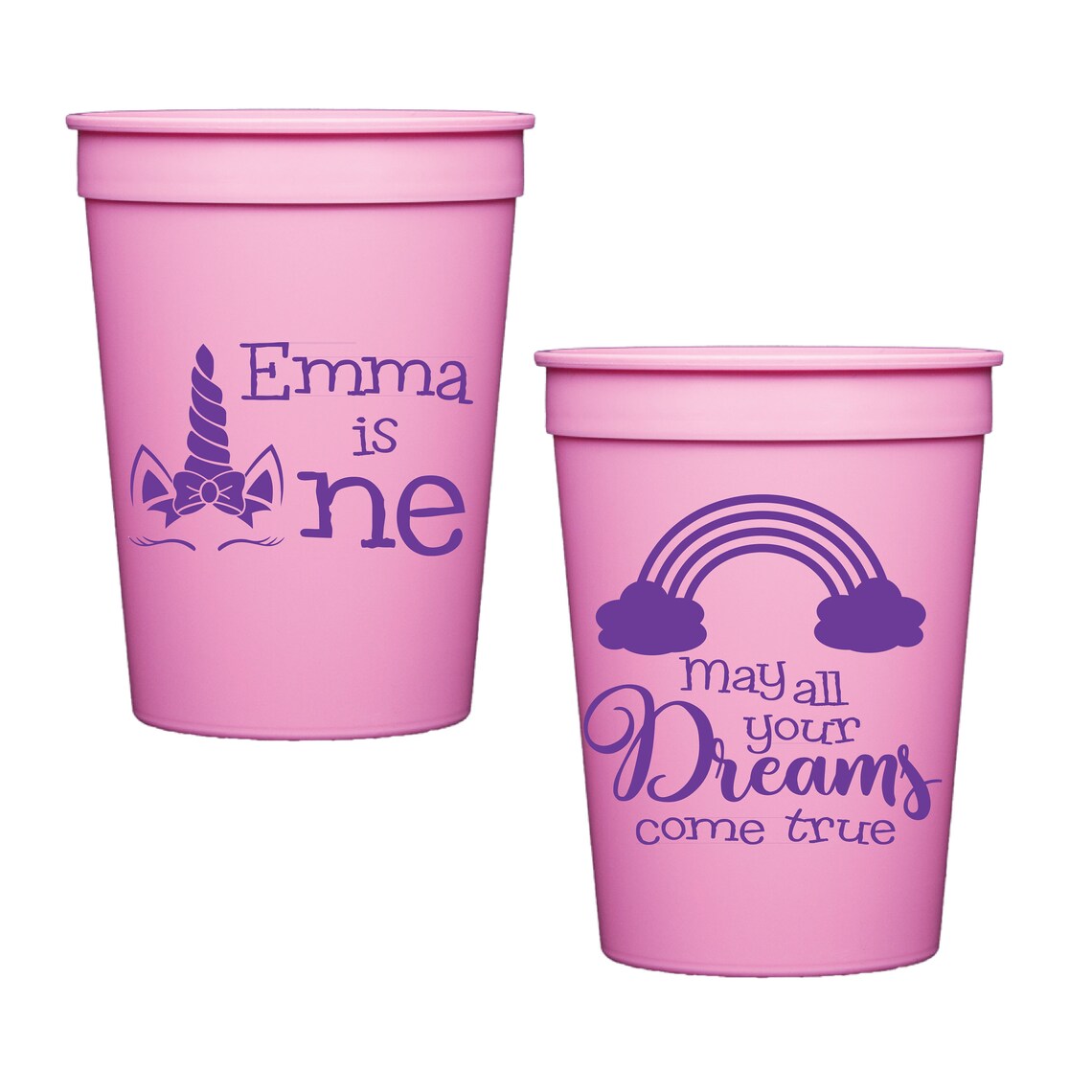 Unicorn 1st Birthday Stadium Plastic Cups Unicorn Party Etsy