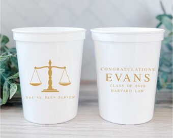 Law School Graduation Cups: Congrats Class of 2025, Gold Print