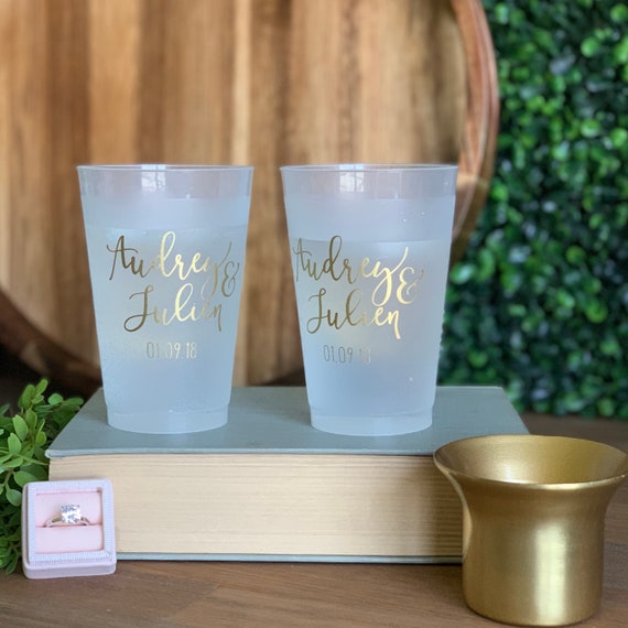 First Name Personalized Wedding Cups / Bridal Shower / Rehearsal Dinner