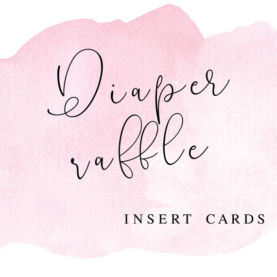 Diaper Raffle Insert Cards, Printed and Shipped, Printed Insert Cards, Printed Baby Shower Insert Cards, Fabric and Fluff Il_570xn
