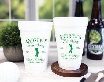 Bachelor Party Foam Cups: Custom Groomsmen Drinkware - Golf Theme