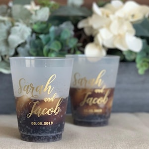 Tasses incassables personnalisées prénom, cocktails signature, fête de fiançailles, tasses givrées pour bar de réception de mariage