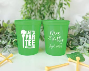 Golf Party Stadium Cups, Custom Wedding Design (16oz or 22oz BPA Free)