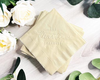 Embossed Napkins: Custom Wedding and Engagement Party (Multiple Sizes)