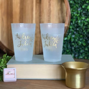 First Name Personalized Wedding Cups  / Bridal Shower / Rehearsal Dinner /  Shatterproof Plastic Cups