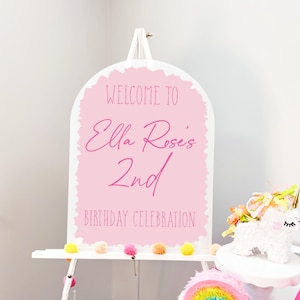 Kid&#39;s Birthday Party Personalized Acrylic Sign, Acrylic Birthday Sign, Birthday Party, Party Welcome Sign, Happy Birthday Sign