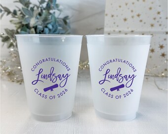 Personalized Graduation Cups: Shatterproof Plastic, Class of 2026