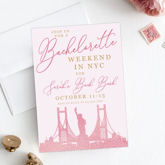INSTANT DOWNLOAD New York Bachelorette Weekend Invitation, Bridal Lingerie Invite, New York Bach Bash Invite, More Cities Available Il_570xn