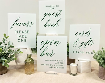 Custom Acrylic Wedding Sign Bundle, Modern Script Table Signs