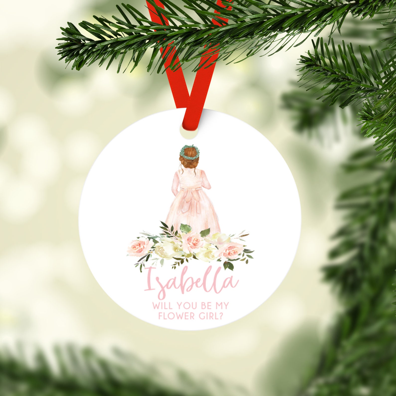 Flower Girl Personalized Christmas Ornament Personalized Etsy