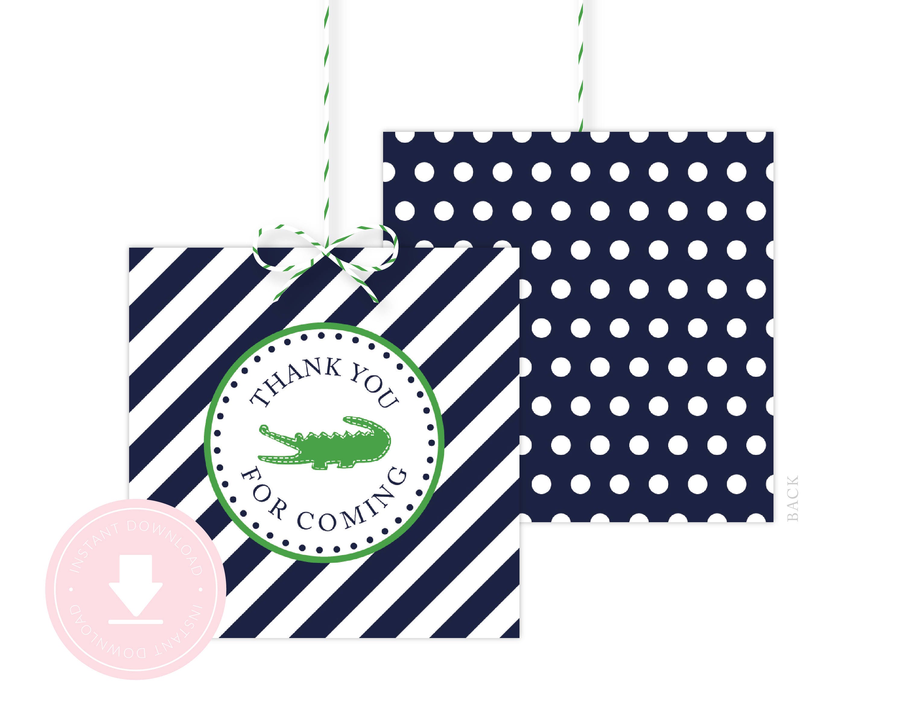 INSTANT DOWNLOAD Alligator Favor Tag Alligator Birthday Etsy