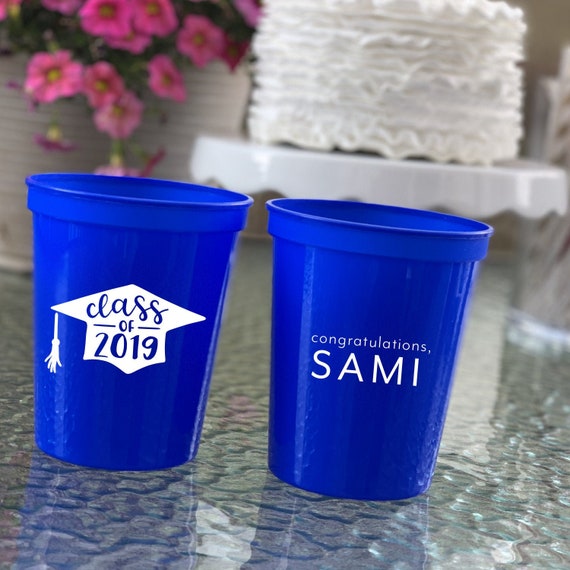 Graduation Personalized Stadium Plastic Cups - Graduation Favor Stadium Cups - Class of 2019, Class of 2020 Il_570xn