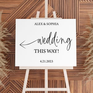 Wedding This Way Directional Ceremony Sign, Welcome Sign, Wedding Acrylic Sign, Wedding Direction Sign, Acrylic Ceremony Sign, Wedding Sign