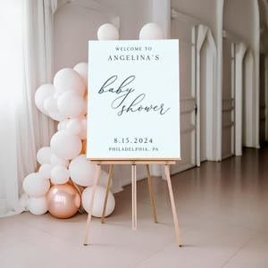 Personalized Elegant Baby Shower Acrylic Sign, Acrylic Baby Shower Sign, Baby Shower Welcome Sign, Welcome Sign, Baby Shower Decor