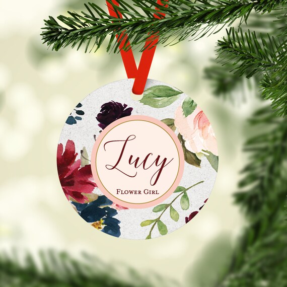 Flower Girl Personalized Christmas Ornament, Personalized Children's Ornament, Will You Be My Flower Girl Ornament, Kid Christmas Ornament Il_570xn