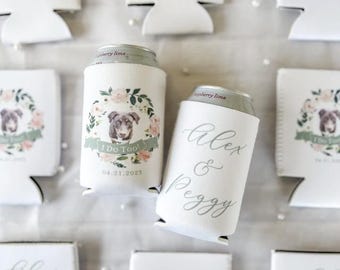 Wedding Can Cooler with Pet Photo, Full Color Foam (Fits 12oz Cans)
