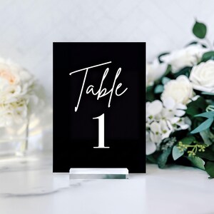 Acrylic Wedding Table Numbers, Custom Font and Color (5x7 inches)