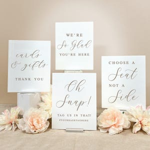Elegant Wedding Sign Bundle - 8x10, Wedding Signs, Sign Bundle, Acrylic Signs, Wedding Decor, Acrylic Set, Sign Set, Wedding Decor