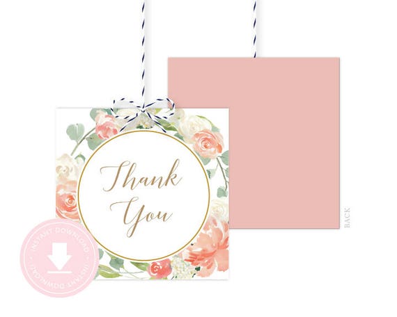 INSTANT DOWNLOAD Religious Favor Tag (First Communion Favor Tag, Baptism Favor Tag, Confirmation, Peach and Cream Floral, Girls Religious) Il_570xn