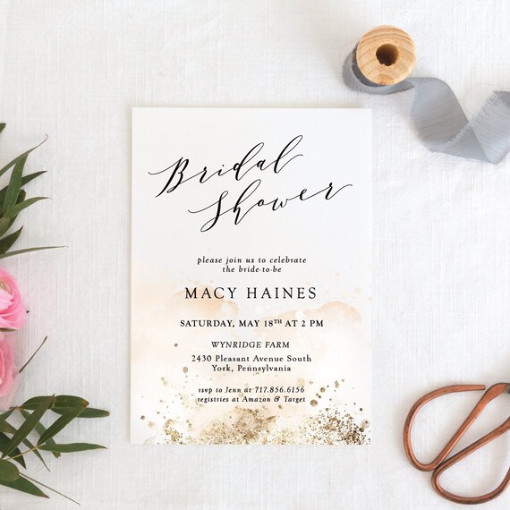 INSTANT DOWNLOAD EDITABLE Blush Watercolor Bridal Shower Invitation, Rose Gold, Future Mrs Wedding Shower Invite,Spring Bridal Shower Invite Il_570xn