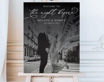 Personalized Wedding Welcome Sign: The Night Before (Acrylic, Photo)