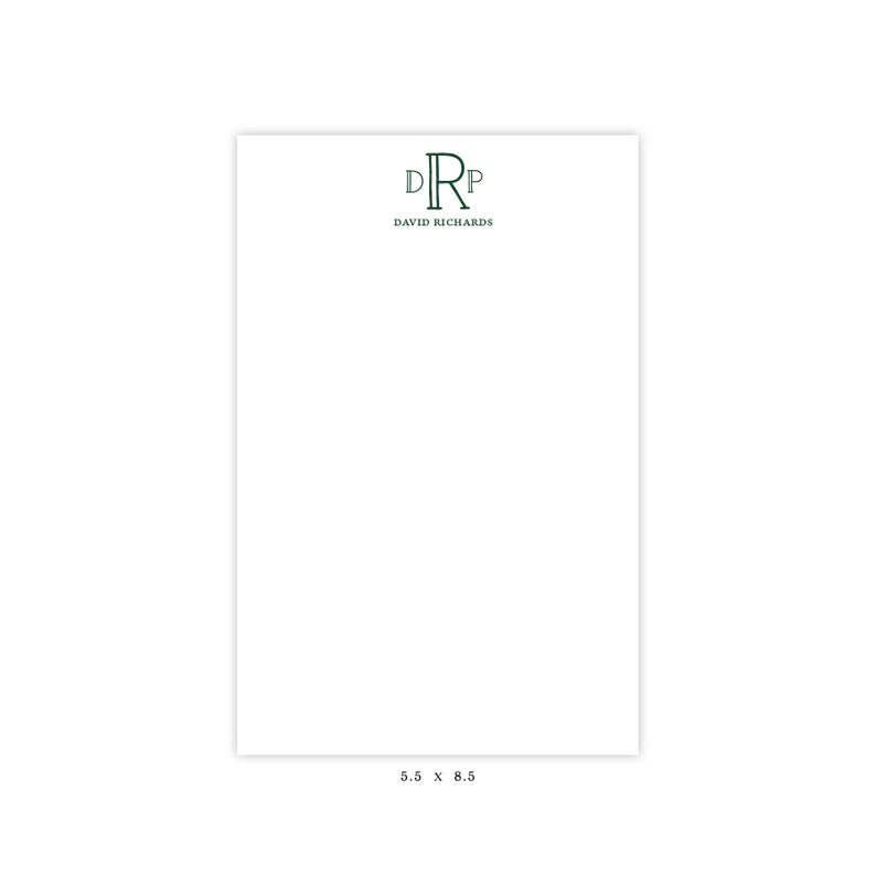 Hostess Gift Personalized Note Pad Note Pad Christmas Gift Teacher Gift Personalized Stationery Formal Monogram Note Pad