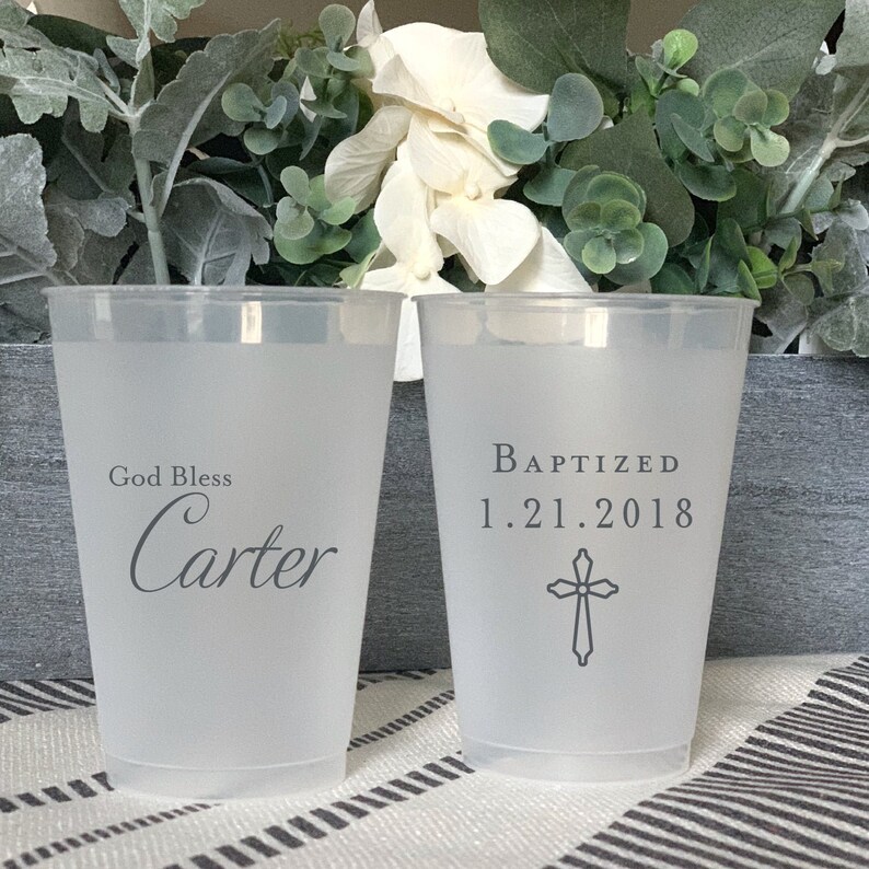 God Bless Personalized Christening/baptism Shatterproof Cups Etsy