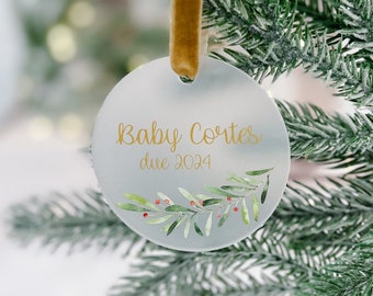 Baby to Be Personalized Christmas Ornament, Pregnancy Announcement Ornament, Baby Due Christmas Ornament, New Baby Ornament