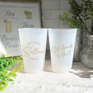 Modern Monogram Personalized Wedding Shatterproof Cups, Shatterproof Plastic Cups, Wedding Cups, Custom Cups, Reception Cups, Cocktail Cups