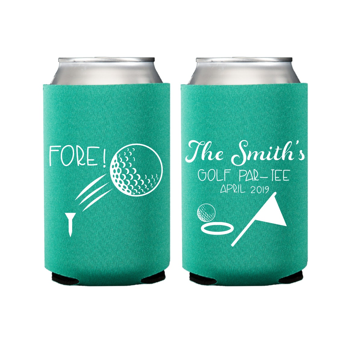 Fore Golf Personalized Beer Can Cooler Golf Party Golf Etsy