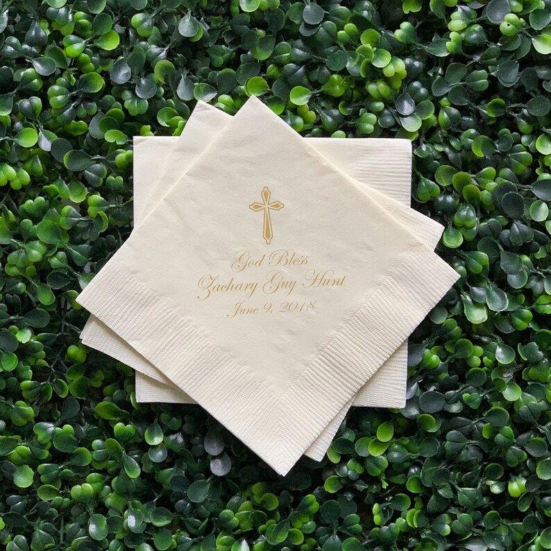 God Bless Personalized Christening Napkins Baptism Napkins Etsy