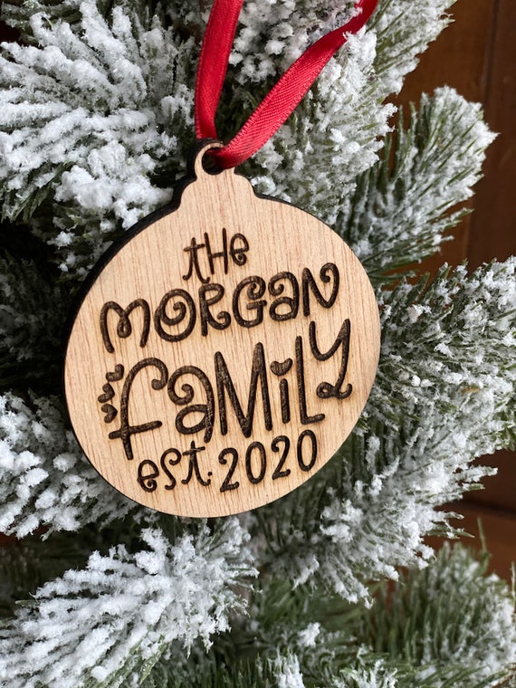 Personalized Family Christmas Ornament, 2020 Wooden Ornament, Custom Wooden Christmas Ornament Il_570xn