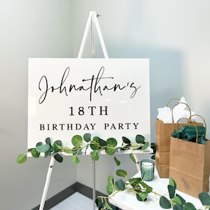 Personalized Birthday Welcome Acrylic Sign, Acrylic Birthday Sign, Birthday Party, Party Welcome Sign, Happy Birthday Sign, Party Decor
