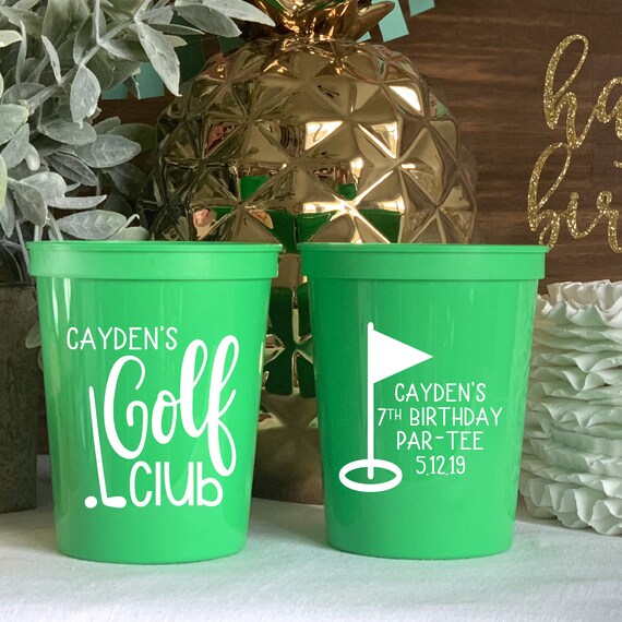 Golf Club Birthday Party Stadium Plastic Cups - Birthday Stadium Cups - Golf Party - Party Favor - Golf Favor, 1st Birthday Il_570xn