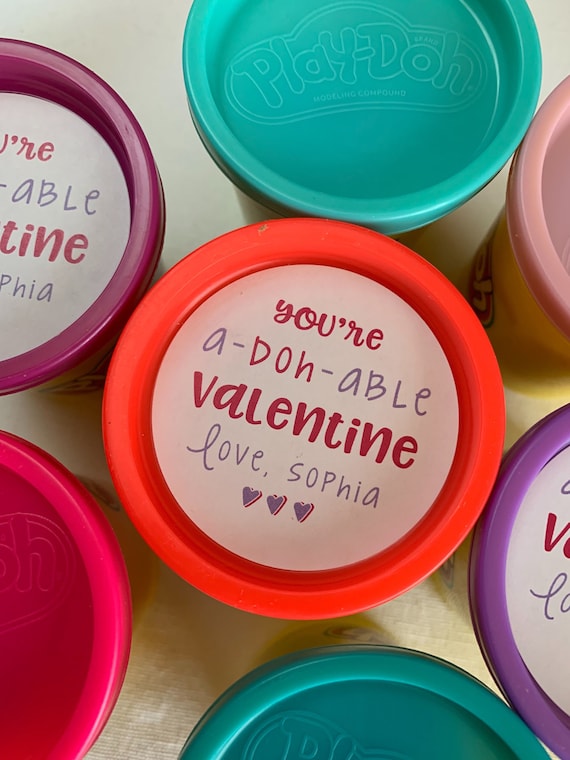 Valentine's Day Stickers - You're A-DOH-able, Personalized Custom Stickers, Treat Stickers, Classroom Sticker, Valentine's Day Party Sticker Il_570xn